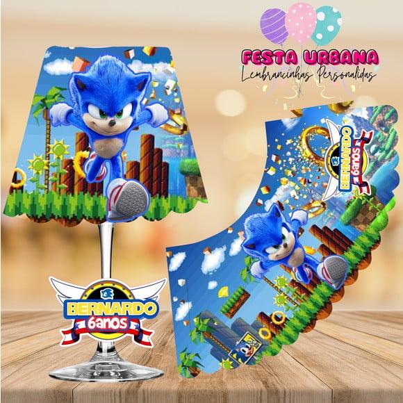 Cúpula para Abajur na Taça Sonic | Lembrancinha Festa Infantil