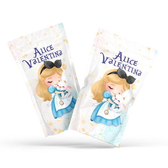 Saquinho Metalizado Ziplock Fini Alice no País das Maravilhas no