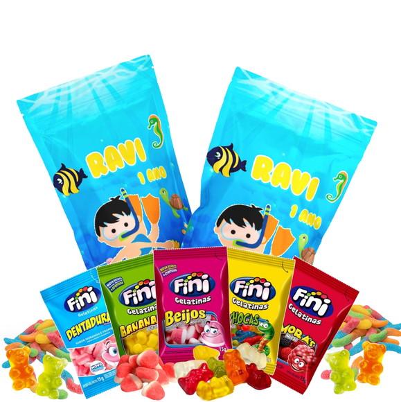 Saquinho Metalizado Ziplock Fini Fundo do Mar no Zip Lock Persona