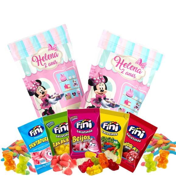 Saquinho Metalizado Ziplock Fini Minnie Confeitaria no Zip Lock P