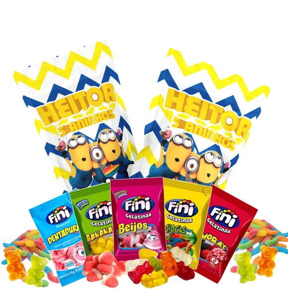 Saquinho Metalizado Ziplock Fini Minions no Zip Lock Personalizad