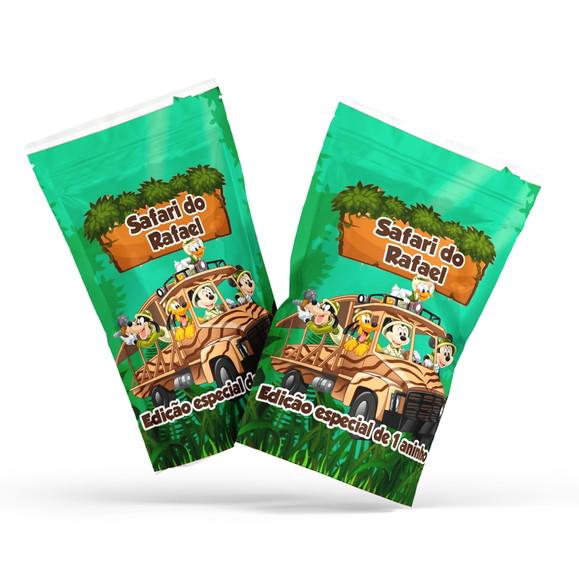 Saquinho Metalizado Ziplock Fini Mickey Safari no Zip Lock Person