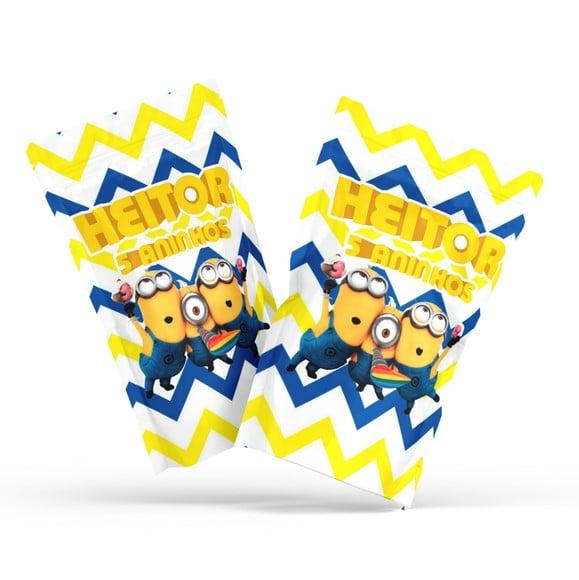 Saquinho Metalizado Ziplock Fini Minions no Zip Lock Personalizad