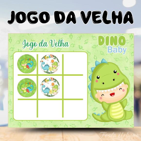 Jogo da Velha Dino Baby Lembrancinha Personalizada | Lembrancinha