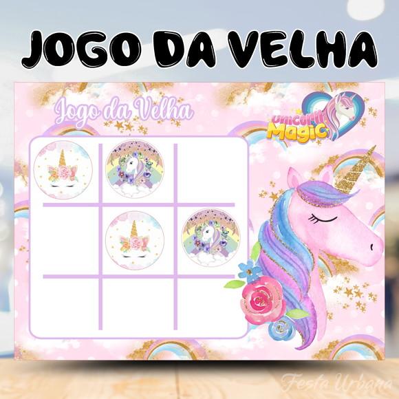Jogo da Velha Unicónio Lembrancinha Personalizada | Lembrancinha