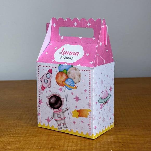 Kit 40 Caixinhas Astronauta Rosa Menina Lembrancinhas | Lembranci