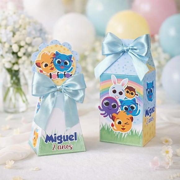 Kit 40 Caixinhas Bolofofos Azul Lembrancinhas Personalizadas | Le