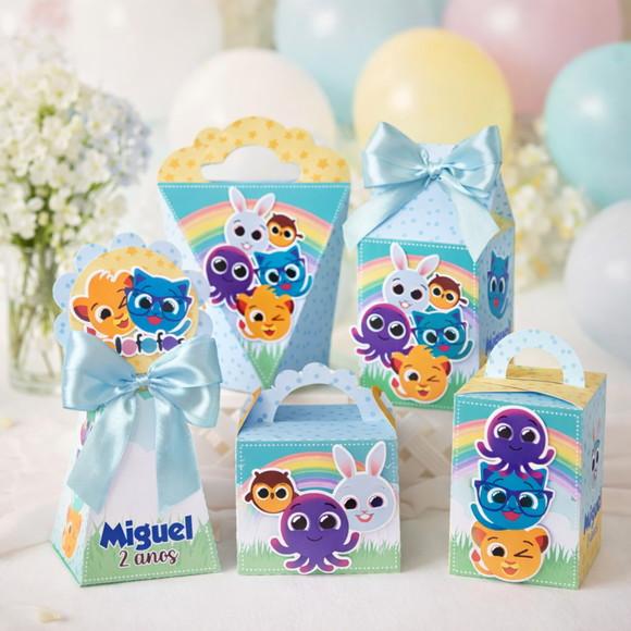 Kit 40 Caixinhas Bolofofos Azul Lembrancinhas Personalizadas | Le