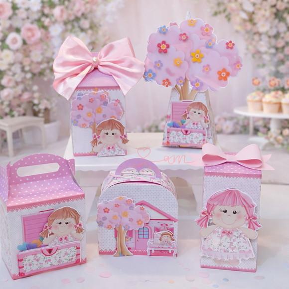 Kit 40 Caixinhas Boneca de Pano Lembrancinhas Personalizadas | Le