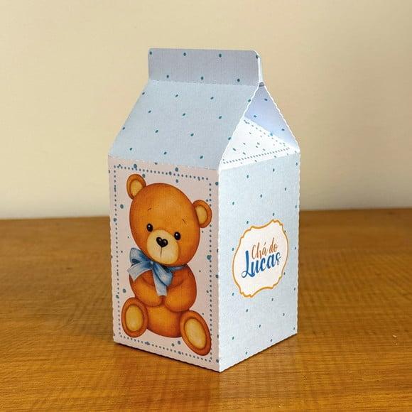 Kit 40 Caixinhas Chá de Bebê Ursinho Azul Personalizadas | Lemb