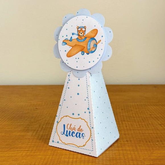 Kit 40 Caixinhas Chá de Bebê Ursinho Azul Personalizadas | Lemb