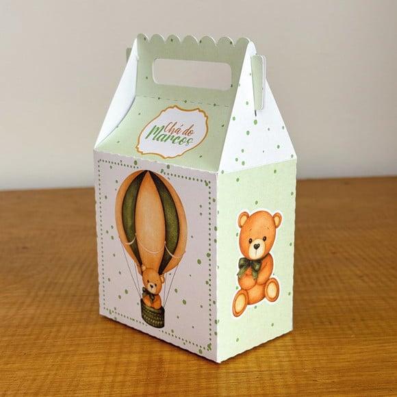 Kit 40 Caixinhas Chá de Bebê Ursinho Verde Personalizadas | Lem
