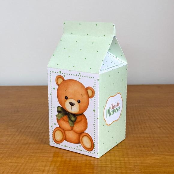Kit 40 Caixinhas Chá de Bebê Ursinho Verde Personalizadas | Lem