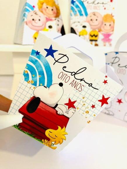 Kit 40 Caixinhas Snoopy Personalizadas Lembrancinha | Lembrancinh