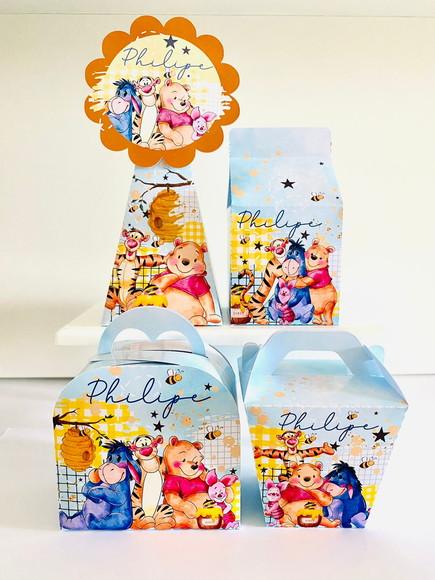 Kit 40 Caixinhas Ursinho Pooh Personalizadas Lembrancinha | Lembr