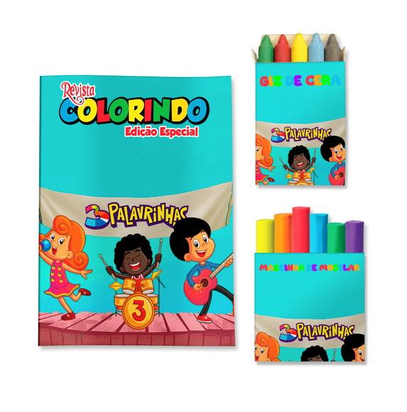 Livro de Colorir Massinha 3 Palavrinhas Personalizado | Kit Color