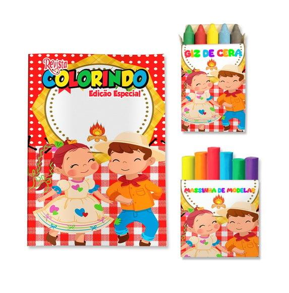 Livro de Colorir Massinha Arraiá Festa Junina Personalizado | Ki
