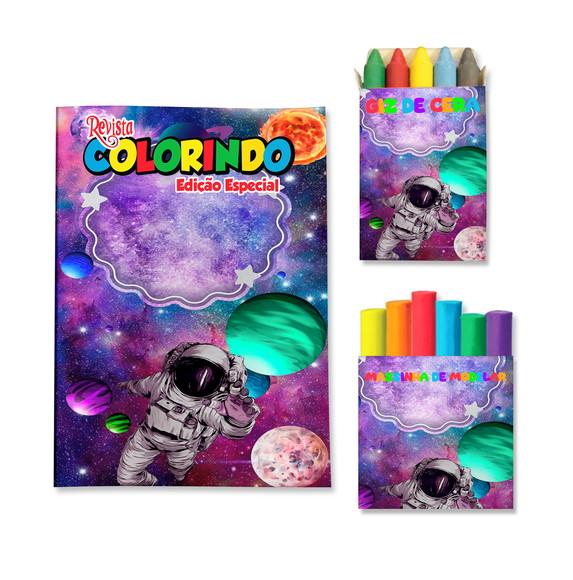 Livro de Colorir Massinha Astronauta Personalizado | Kit Colorir 