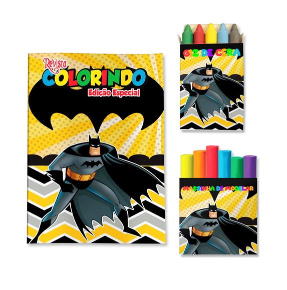 Livro de Colorir Massinha Batman Personalizado | Kit Colorir Infa