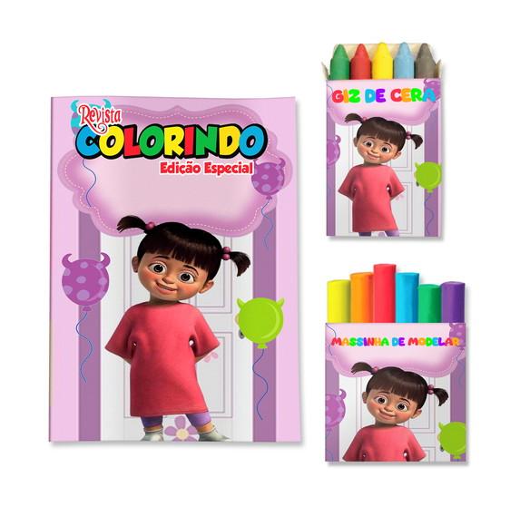 Livro de Colorir Massinha Boo Monstros Sa Personalizado | Kit Col
