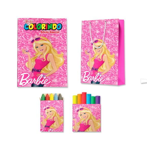 Livro de Colorir Massinha e Sacola Barbie Personalizado | Kit Col