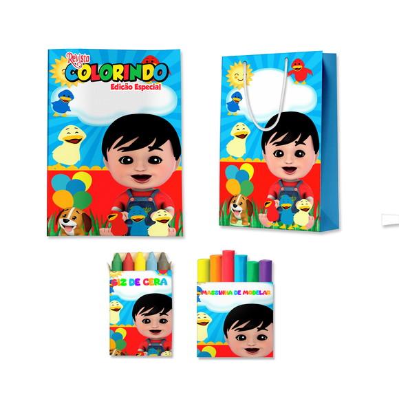 Livro de Colorir Massinha e Sacola Bento e Totó Patinhos Persona
