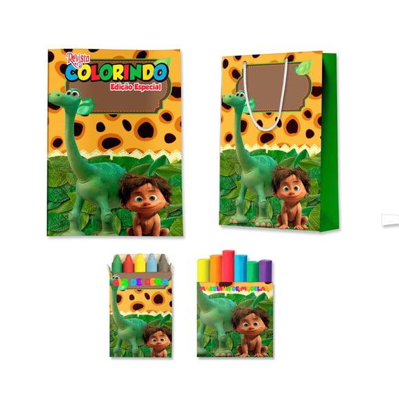 Livro de Colorir Massinha e Sacola Bom Dinossauro Personalizado |