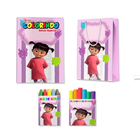 Livro de Colorir Massinha e Sacola Boo Monstros Sa Personalizado 