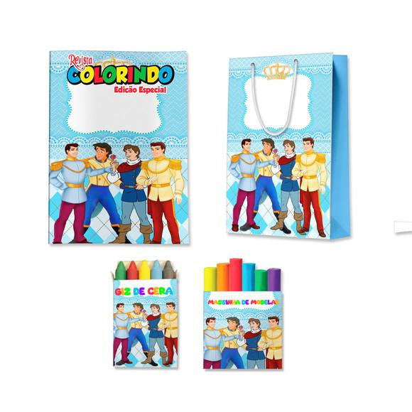 Livro de Colorir Massinha e Sacola Príncipes Princesas Disney Pe