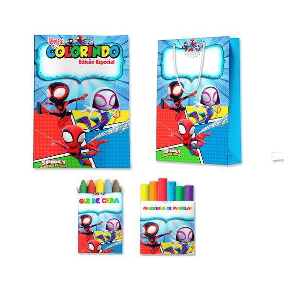 Livro de Colorir Massinha e Sacola Spidey e Seus Amigos Personali