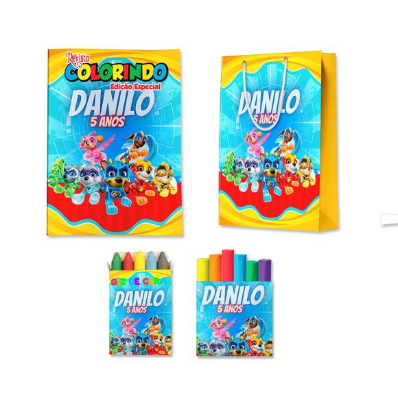 Livro de Colorir Massinha e Sacola Super Filhotes Personalizado |