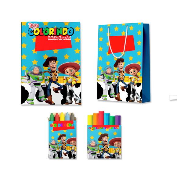 Livro de Colorir Massinha e Sacola Toy Story Personalizado | Kit 