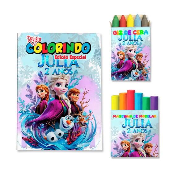 Livro de Colorir Massinha Frozen Personalizado | Kit Colorir Infa