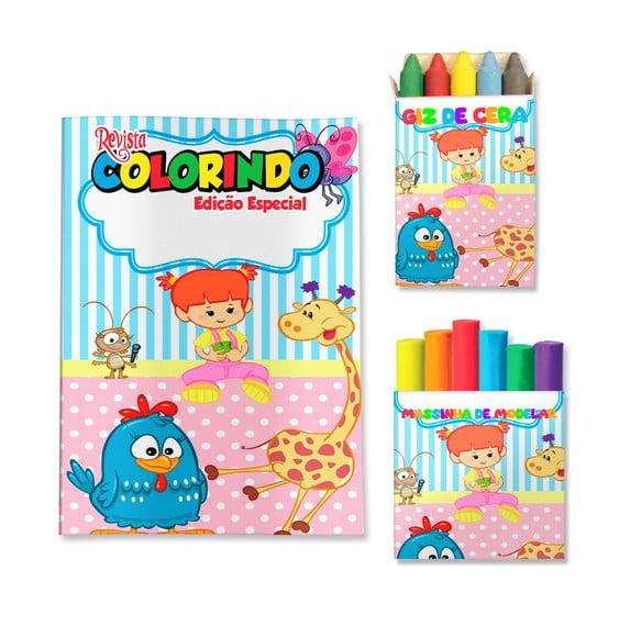 Livro de Colorir Massinha Galinha Pintadinha Personalizado | Kit 
