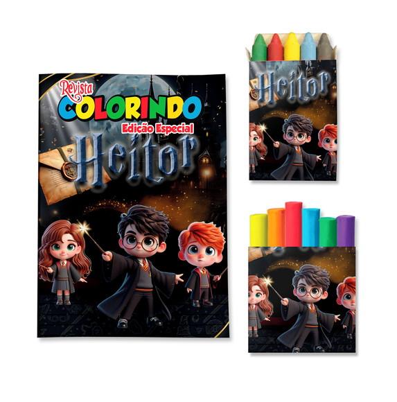 Livro de Colorir Massinha Harry Potter Personalizado | Kit Colori