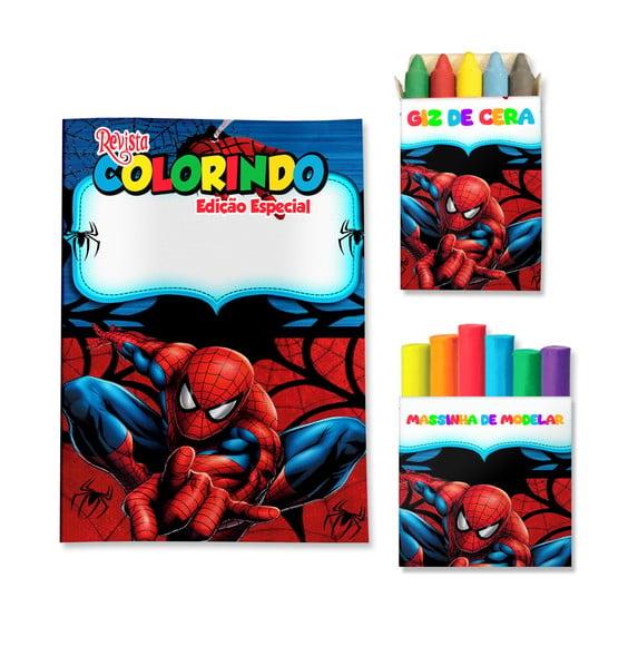 Livro de Colorir Massinha Homem Aranha Personalizado | Kit Colori