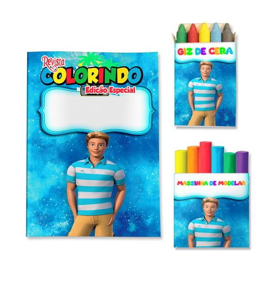 Livro de Colorir Massinha Ken Barbie Personalizado | Kit Colorir 