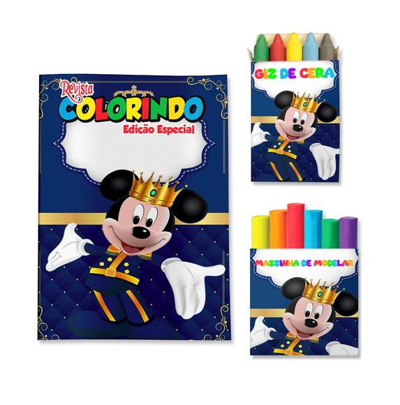 Livro de Colorir Massinha Mickey Realeza Príncipe Personalizado 