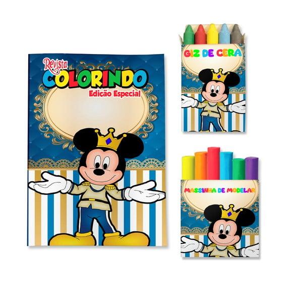 Livro de Colorir Massinha Mickey Realeza Príncipe Personalizado 
