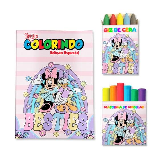 Livro de Colorir Massinha Minnie e Margarida Personalizado | Kit 