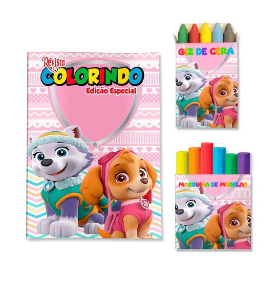 Livro de Colorir Massinha Patrulha Canina Rosa Personalizado | Ki