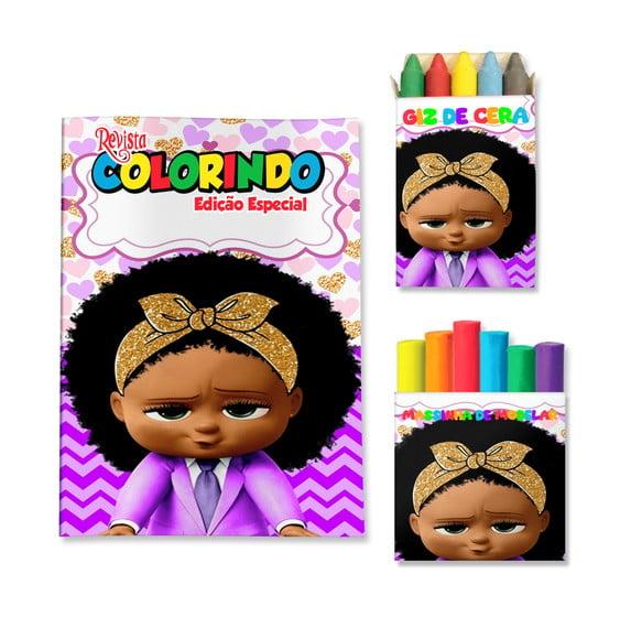 Livro de Colorir Massinha Poderosa Chefinha Negra Personalizado |