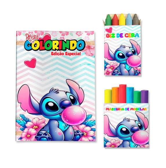 Livro de Colorir Massinha Stitch Personalizado | Kit Colorir Infa