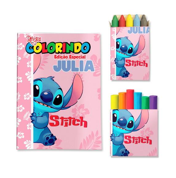 Livro de Colorir Massinha Stitch Personalizado | Kit Colorir Infa