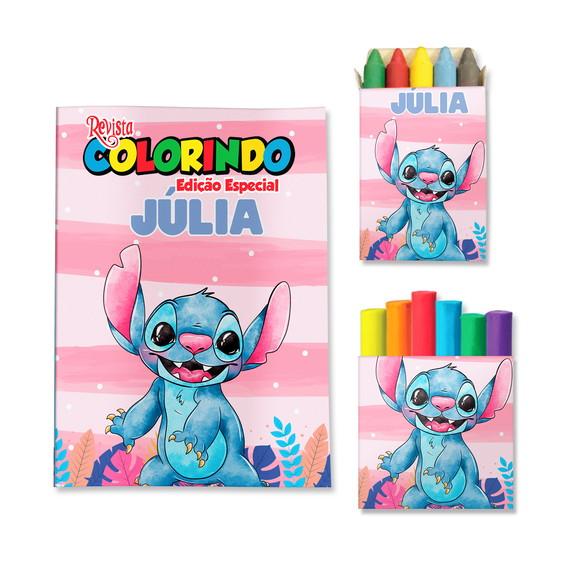 Livro de Colorir Massinha Stitch Personalizado | Kit Colorir Infa
