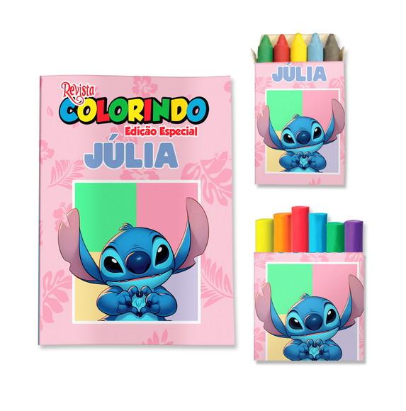 Livro de Colorir Massinha Stitch Personalizado | Kit Colorir Infa