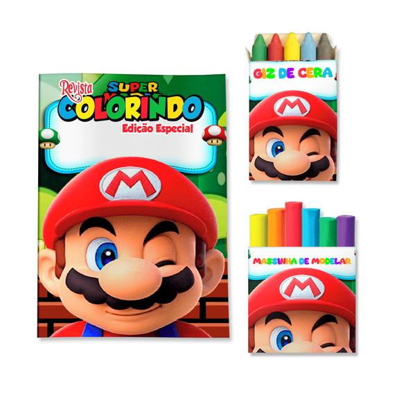 Livro de Colorir Massinha Super Mario Personalizado | Kit Colorir