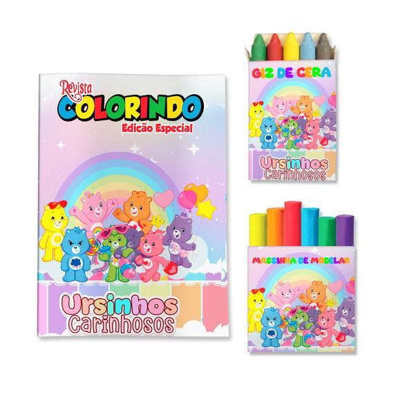 Livro de Colorir Massinha Ursinhos Carinhosos Personalizado | Kit