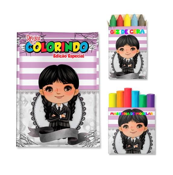 Livro de Colorir Massinha Wandinha Personalizado | Kit Colorir In