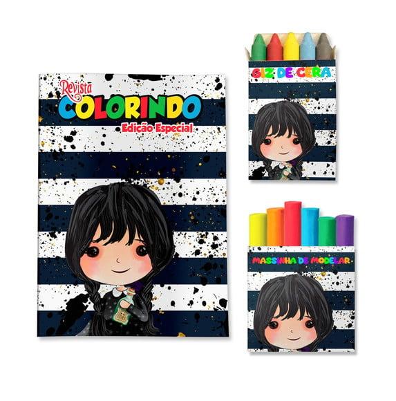 Livro de Colorir Massinha Wandinha Personalizado | Kit Colorir In